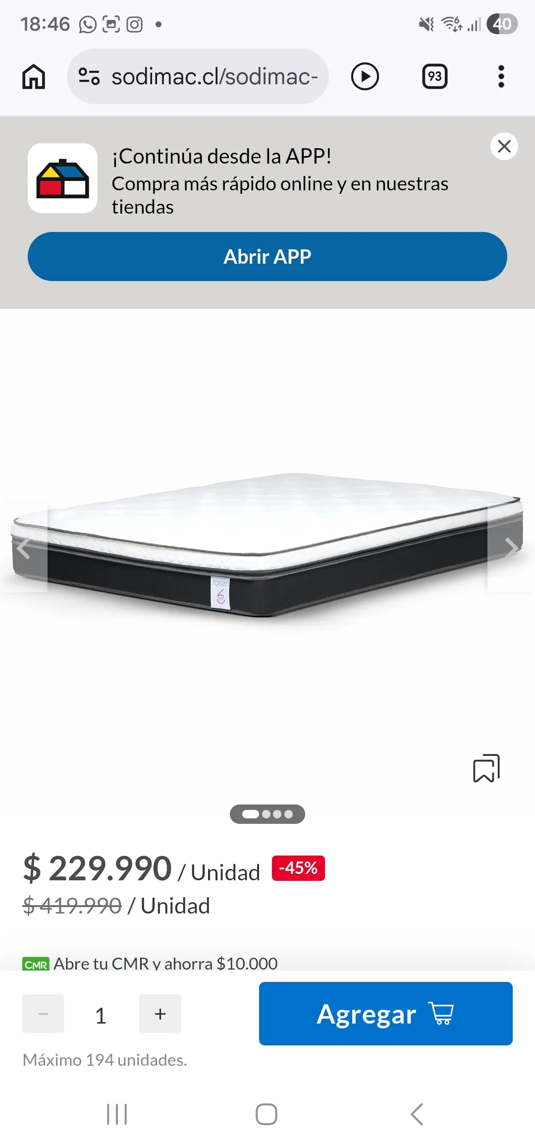 Colchon Rosen 2 plazas  modelo Style 6 — foto 2